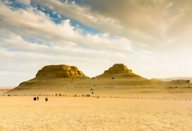 Formaciones de arenisca en el desierto de Fayoum